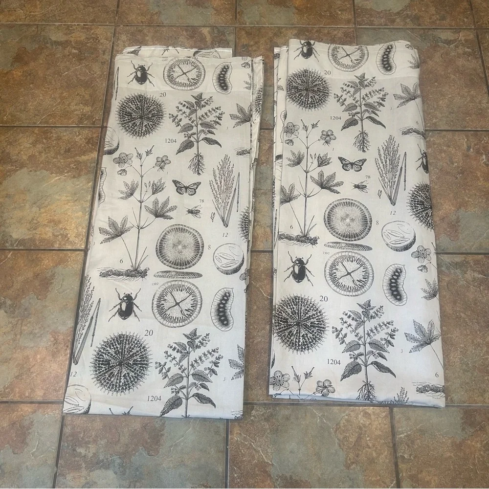 IKEA Blavinge Insects Botanical Panel Set 2 Ramie Cotton